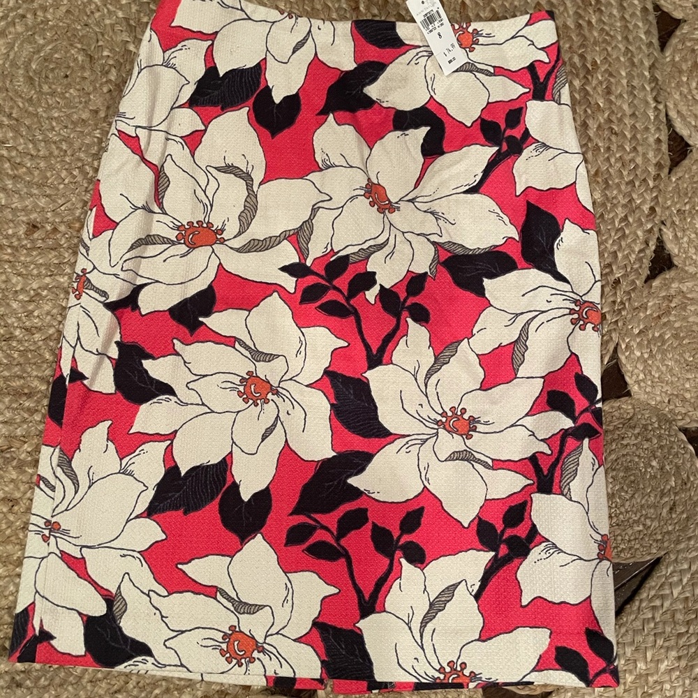 Ann Taylor floral print pencil skirt